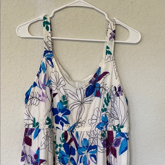 Isabel Maternity by Ingrid & Isabel Floral Midi Dress - Blue and Purple - Picture 2 of 5